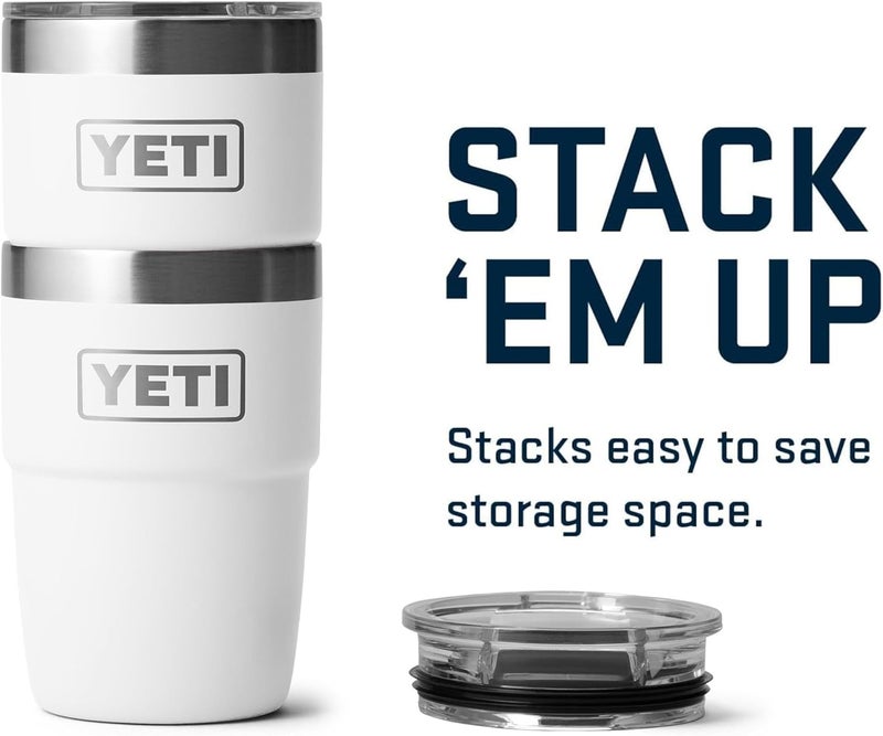 YETI Rambler 8 oz Insulated Coffee Mug with Lid - Stackable Double-Wall Vacuum Insulated Coffee Cup - DuraSip Ceramic Lining - Barista-Friendly Design - Stainless Steel - Dishwasher Safe - Image 4